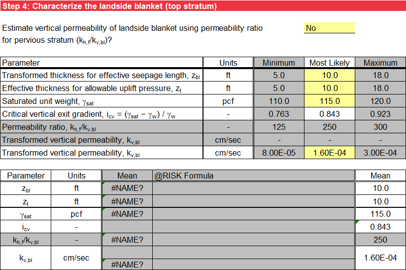 Step 4 of BT Case 6 worksheet: Deterministic input.